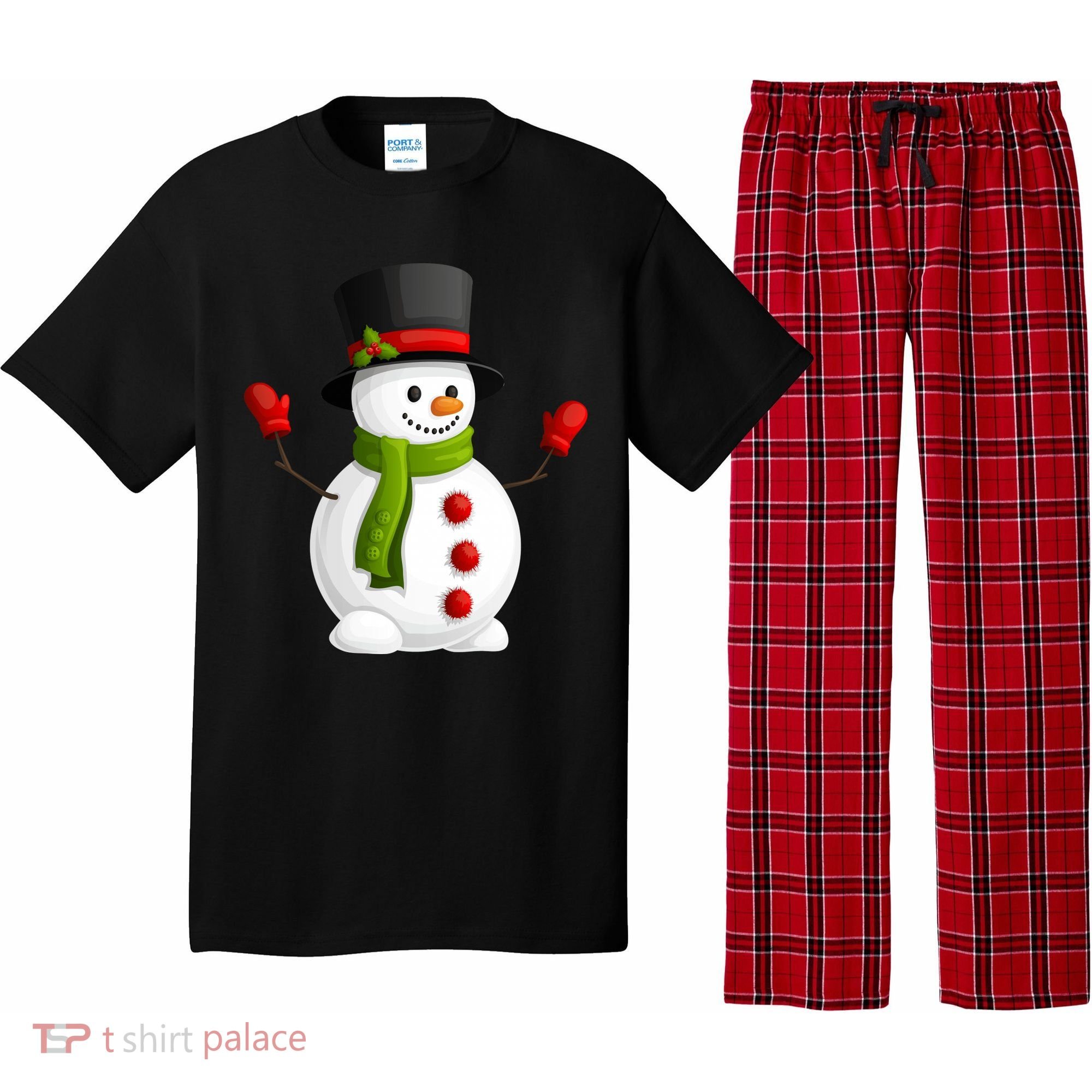 Cute Happy Winter Snowman Pajama Set