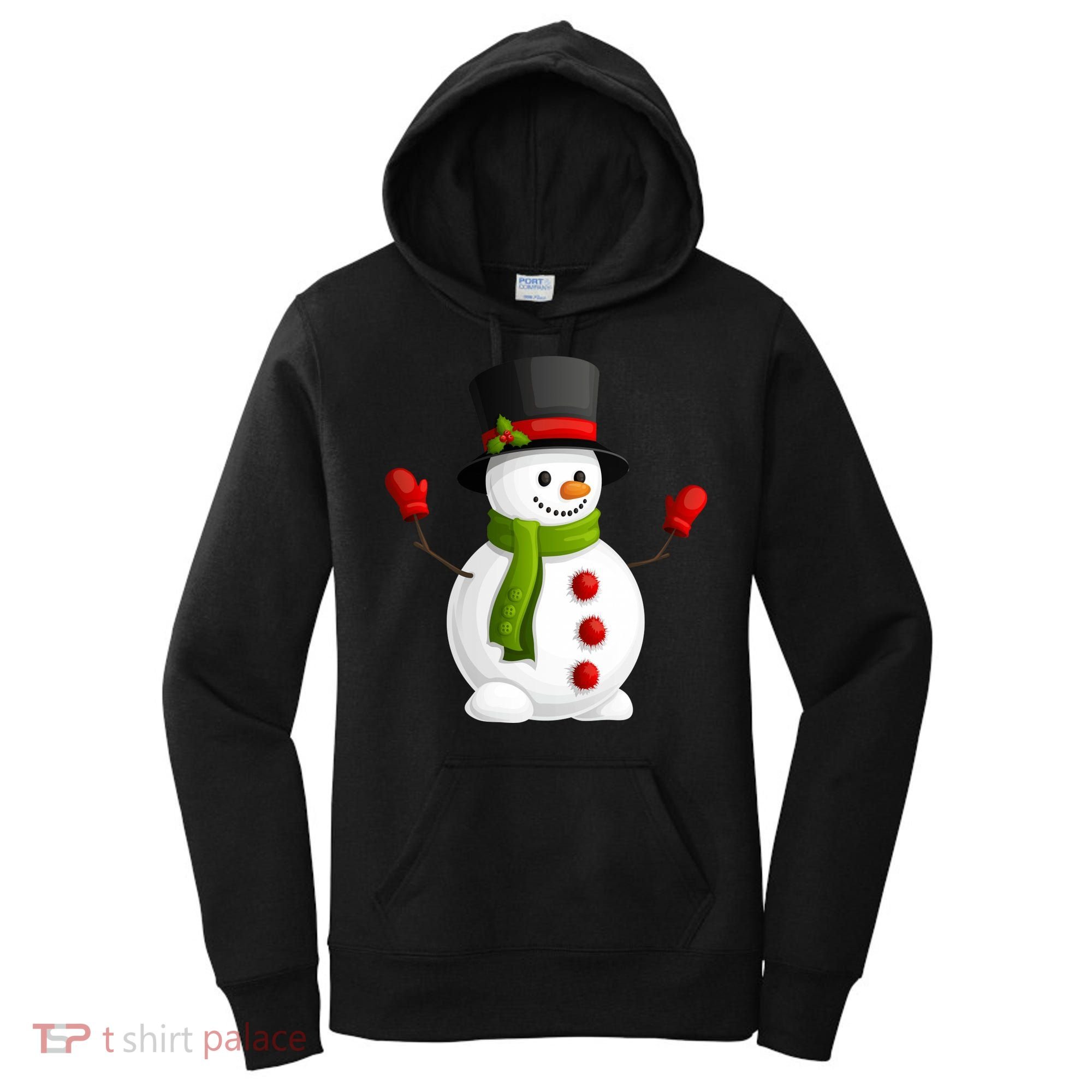 Cute Happy Winter Snowman Women's Hoodie