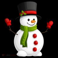 Cute Happy Winter Snowman Women's Hoodie thumb 2
