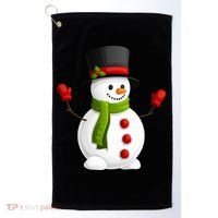 Cute Happy Winter Snowman Golf Towel thumb 0