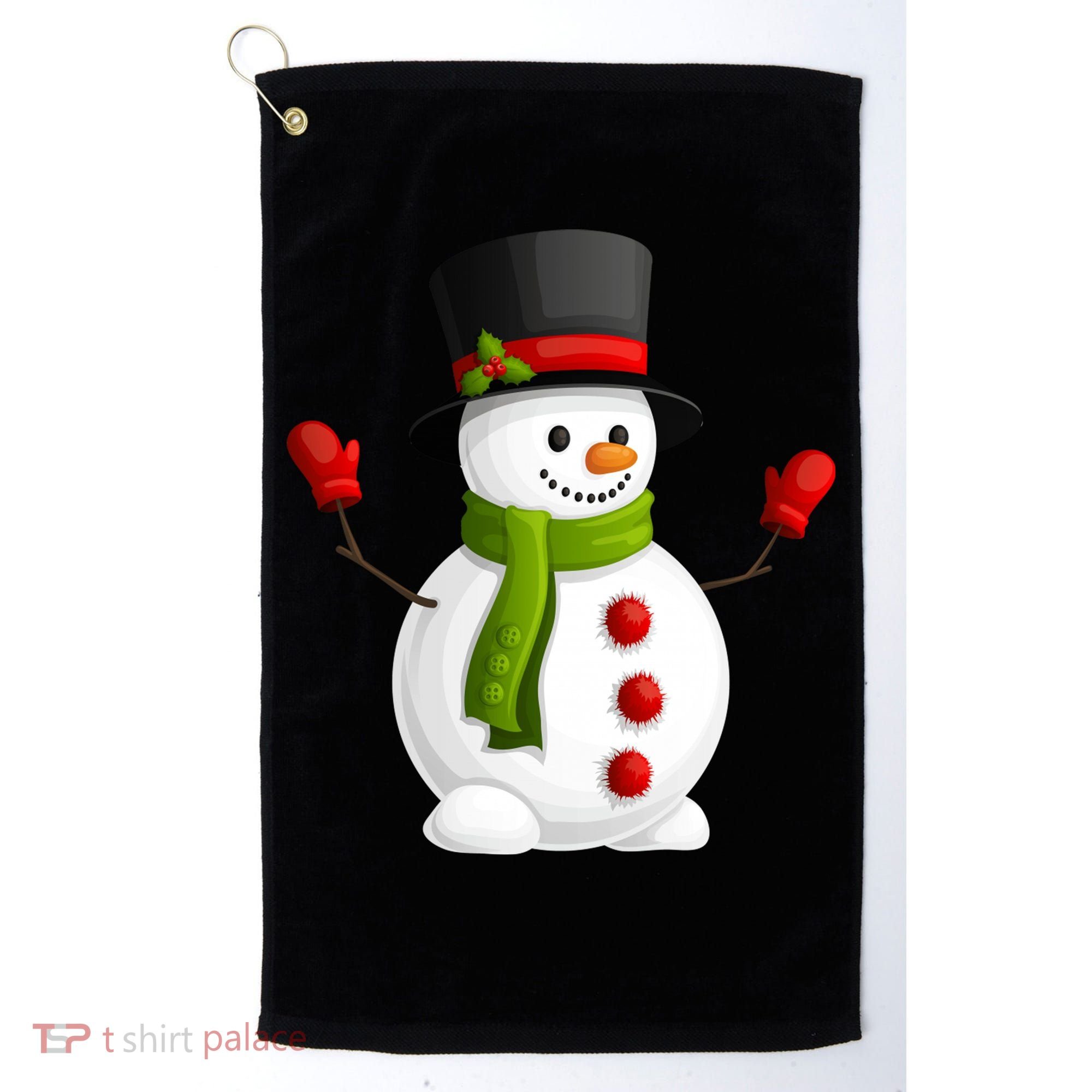 Cute Happy Winter Snowman Golf Towel