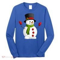 Cute Happy Winter Snowman Long Sleeve Shirt thumb 0