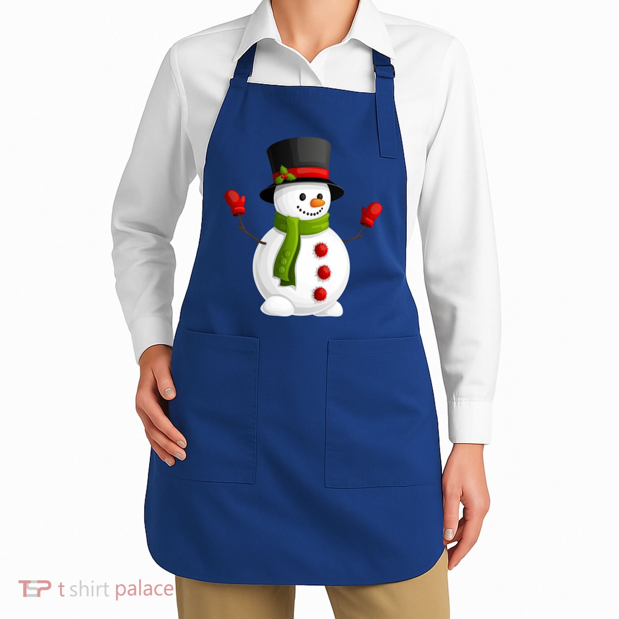 Cute Happy Winter Snowman Apron
