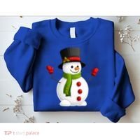 Cute Happy Winter Snowman Sweatshirt thumb 2