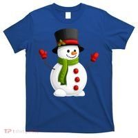 Cute Happy Winter Snowman T-Shirt thumb 0