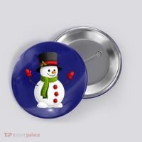Cute Happy Winter Snowman Button thumb 0