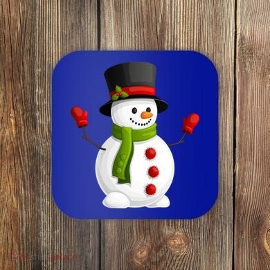 Cute Happy Winter Snowman Coaster