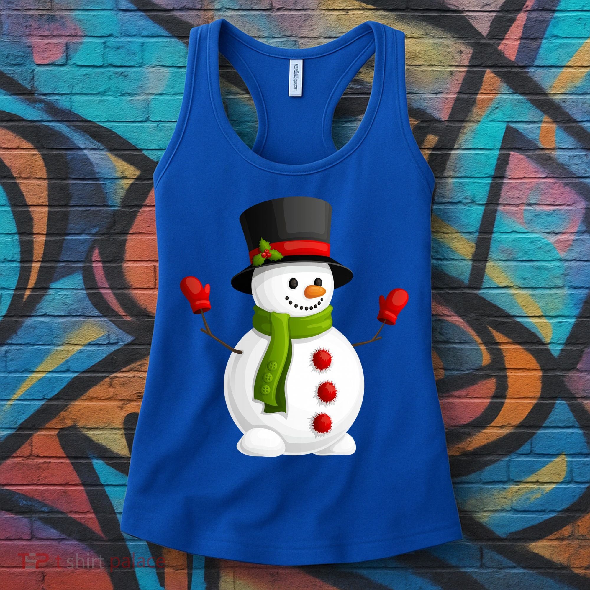 Cute Happy Winter Snowman Women's Tank Top