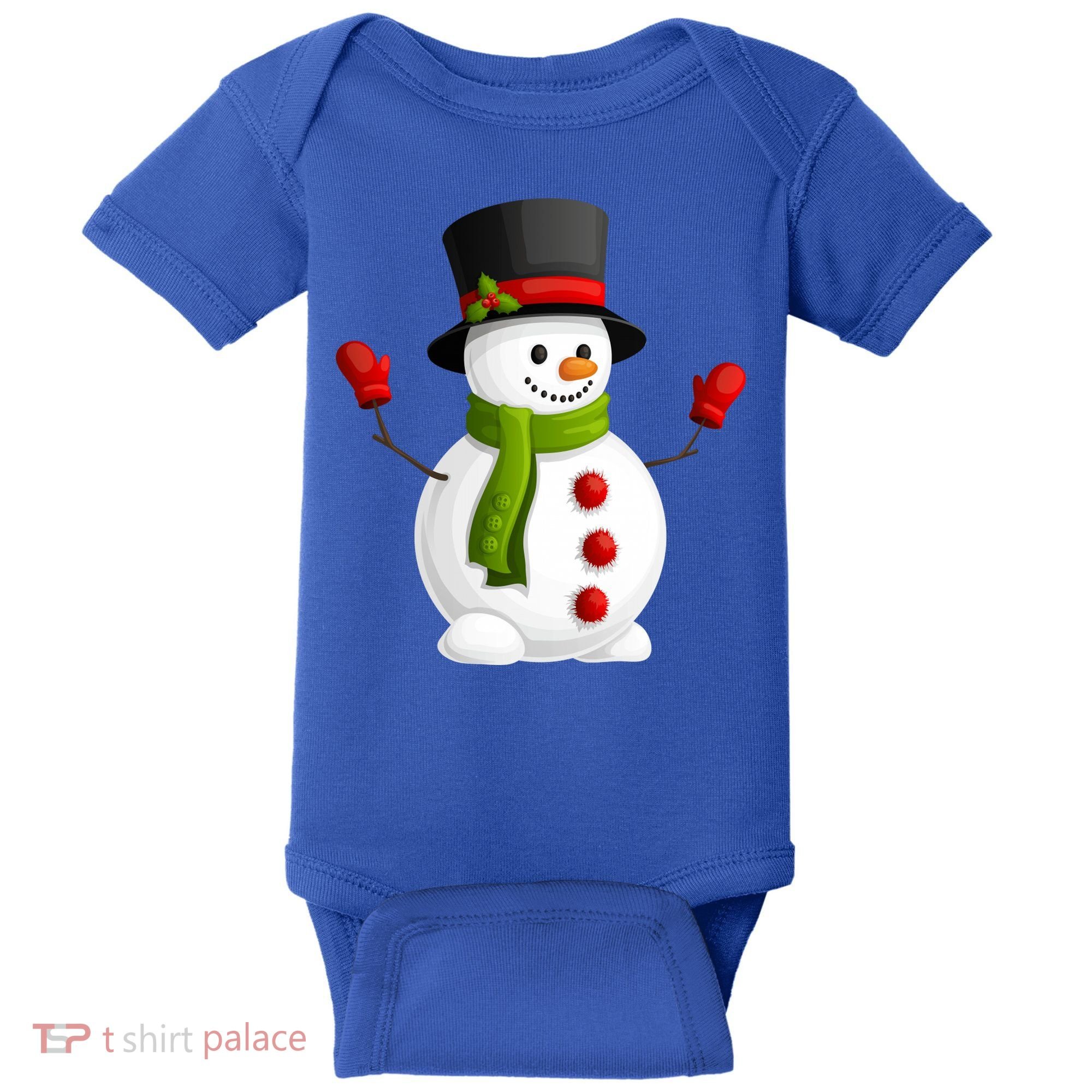 Cute Happy Winter Snowman Baby Bodysuit