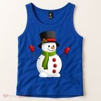 Cute Happy Winter Snowman Tank Top thumb 2