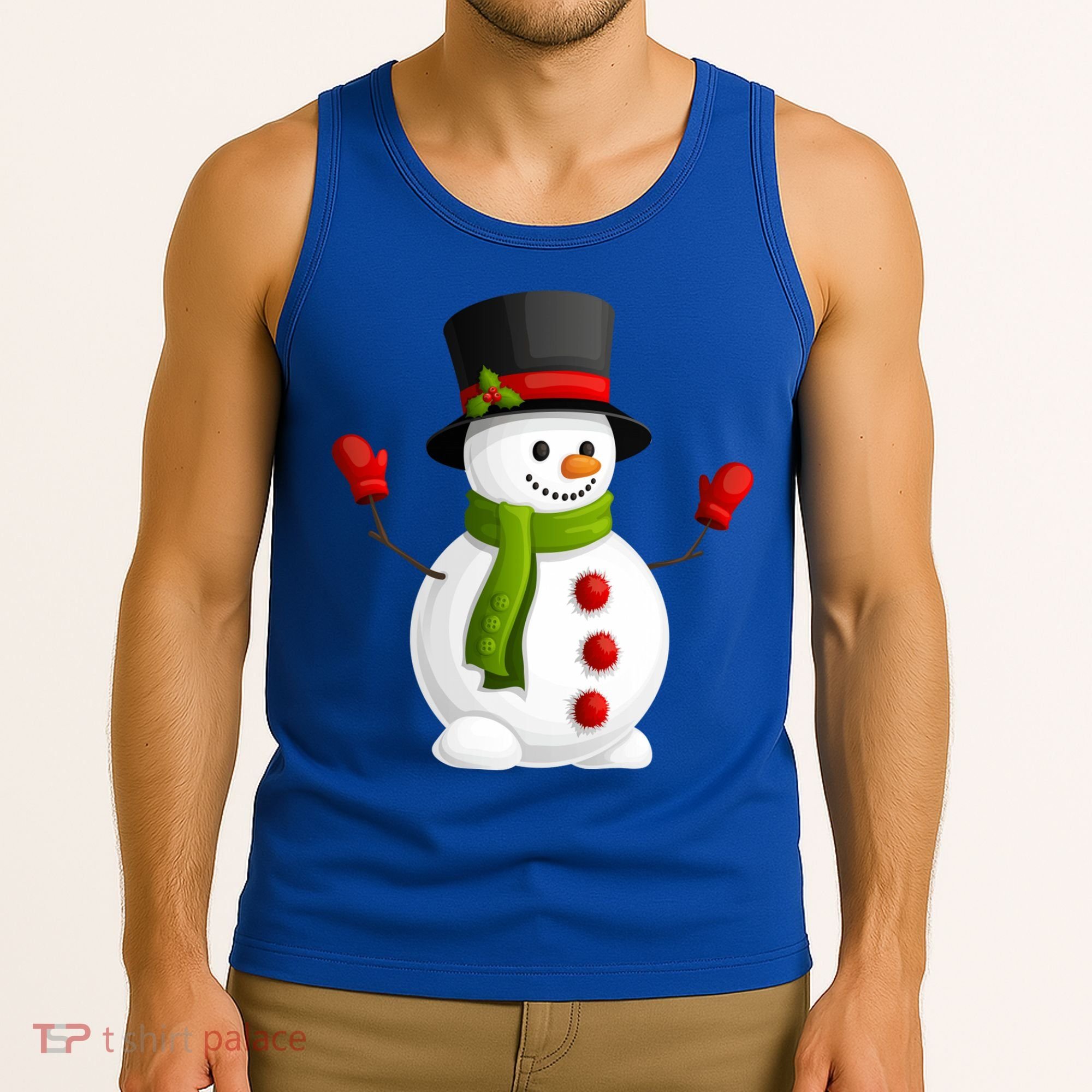 Cute Happy Winter Snowman Tank Top