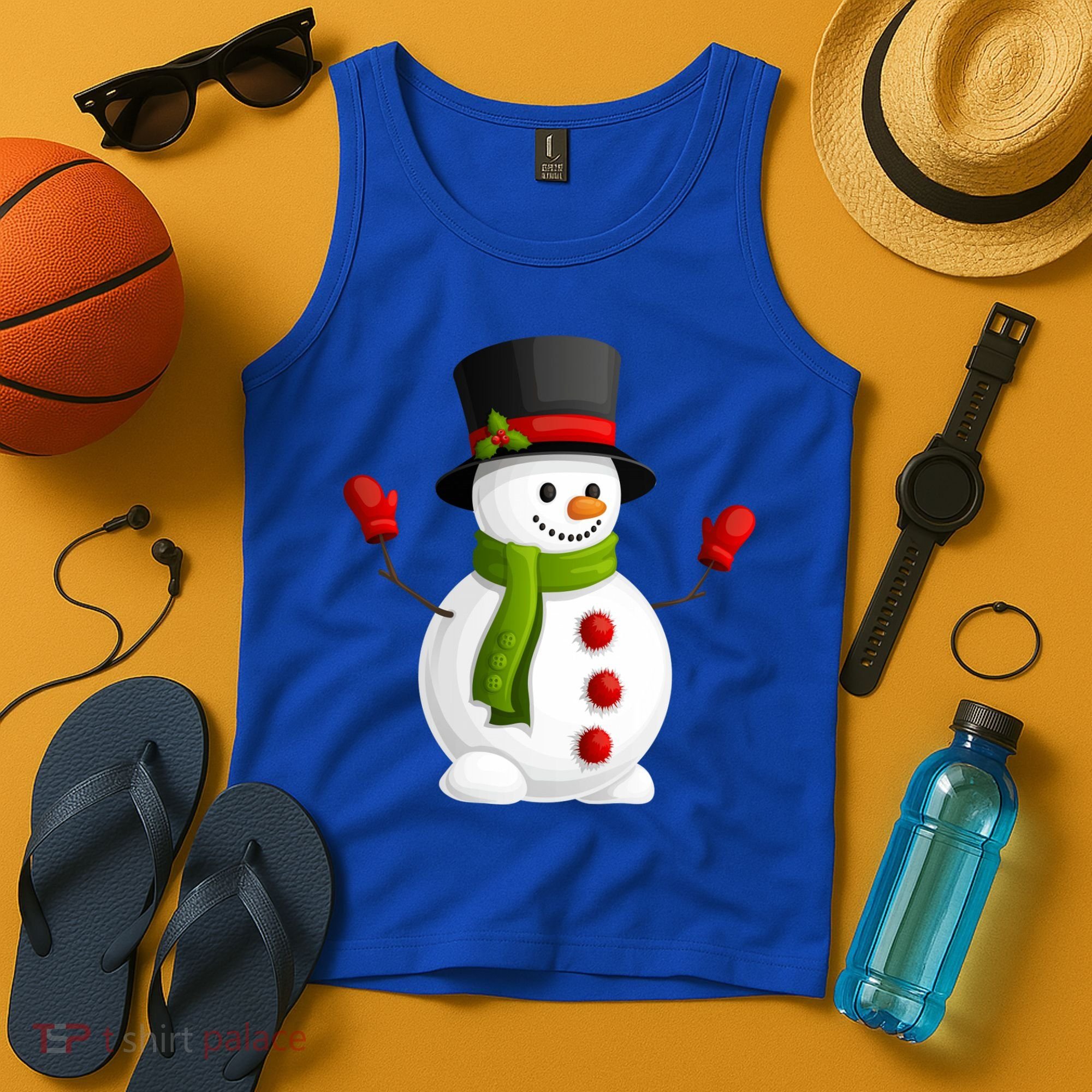 Cute Happy Winter Snowman Tank Top