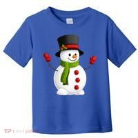 Cute Happy Winter Snowman Toddler T-Shirt thumb 0