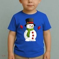 Cute Happy Winter Snowman Toddler T-Shirt thumb 2
