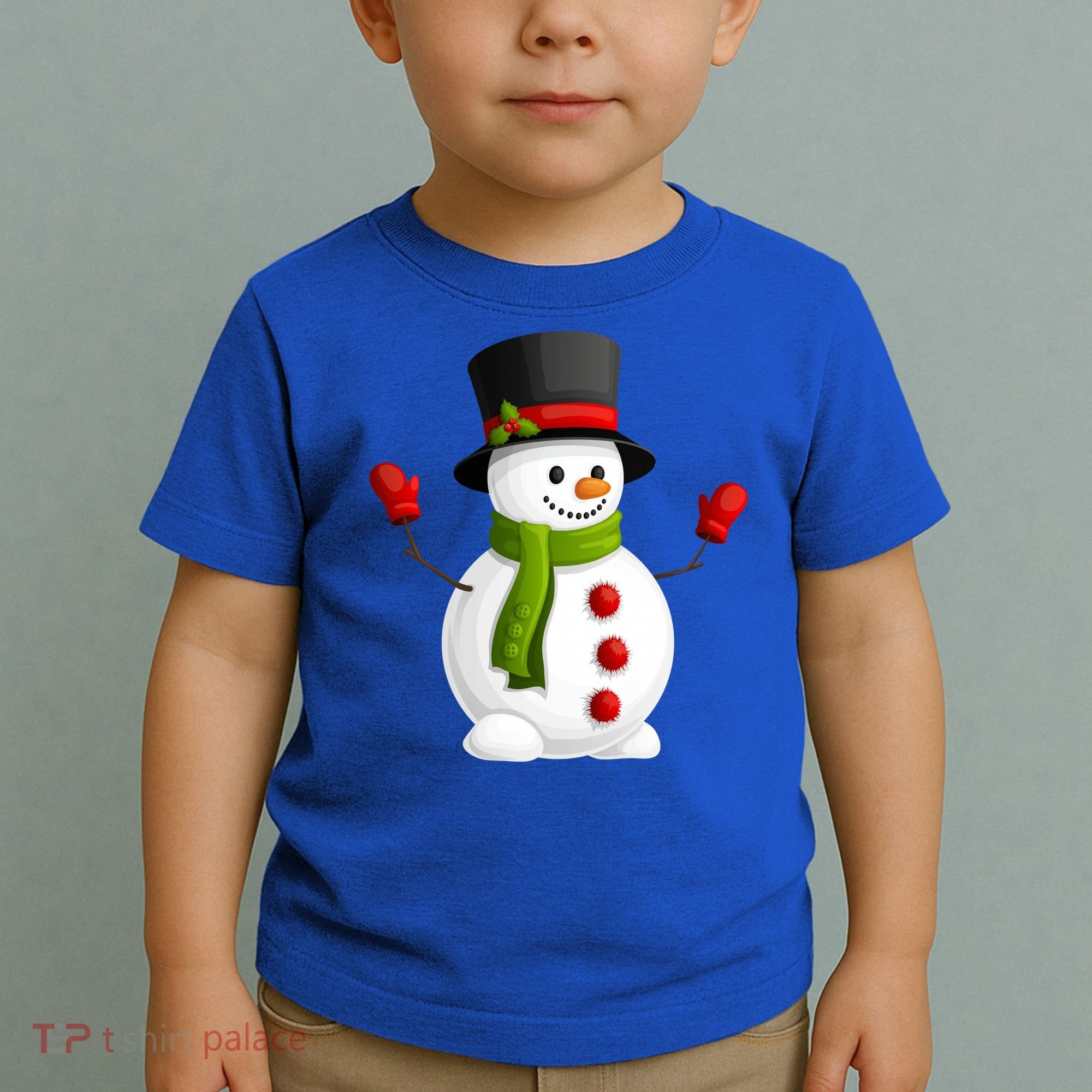 Cute Happy Winter Snowman Toddler T-Shirt