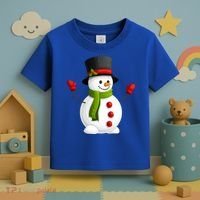Cute Happy Winter Snowman Toddler T-Shirt thumb 3