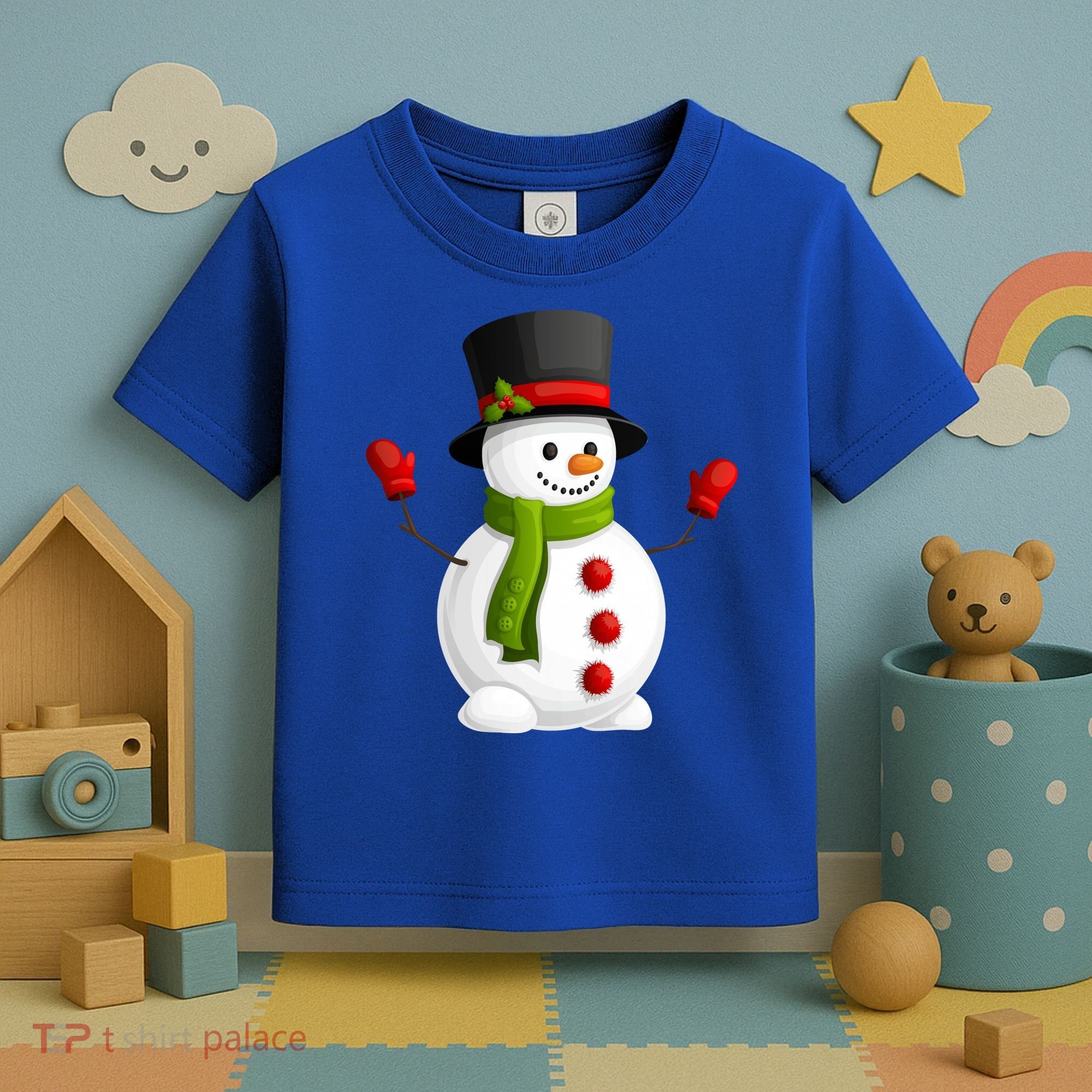 Cute Happy Winter Snowman Toddler T-Shirt