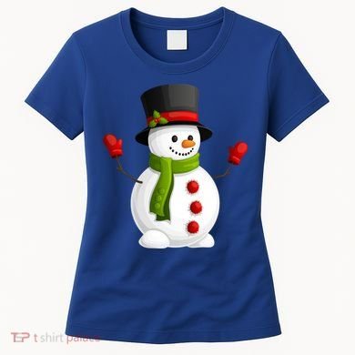 Cute Happy Winter Snowman Women's T-Shirt