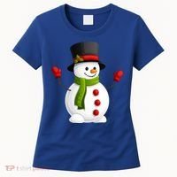 Cute Happy Winter Snowman Women's T-Shirt thumb 0