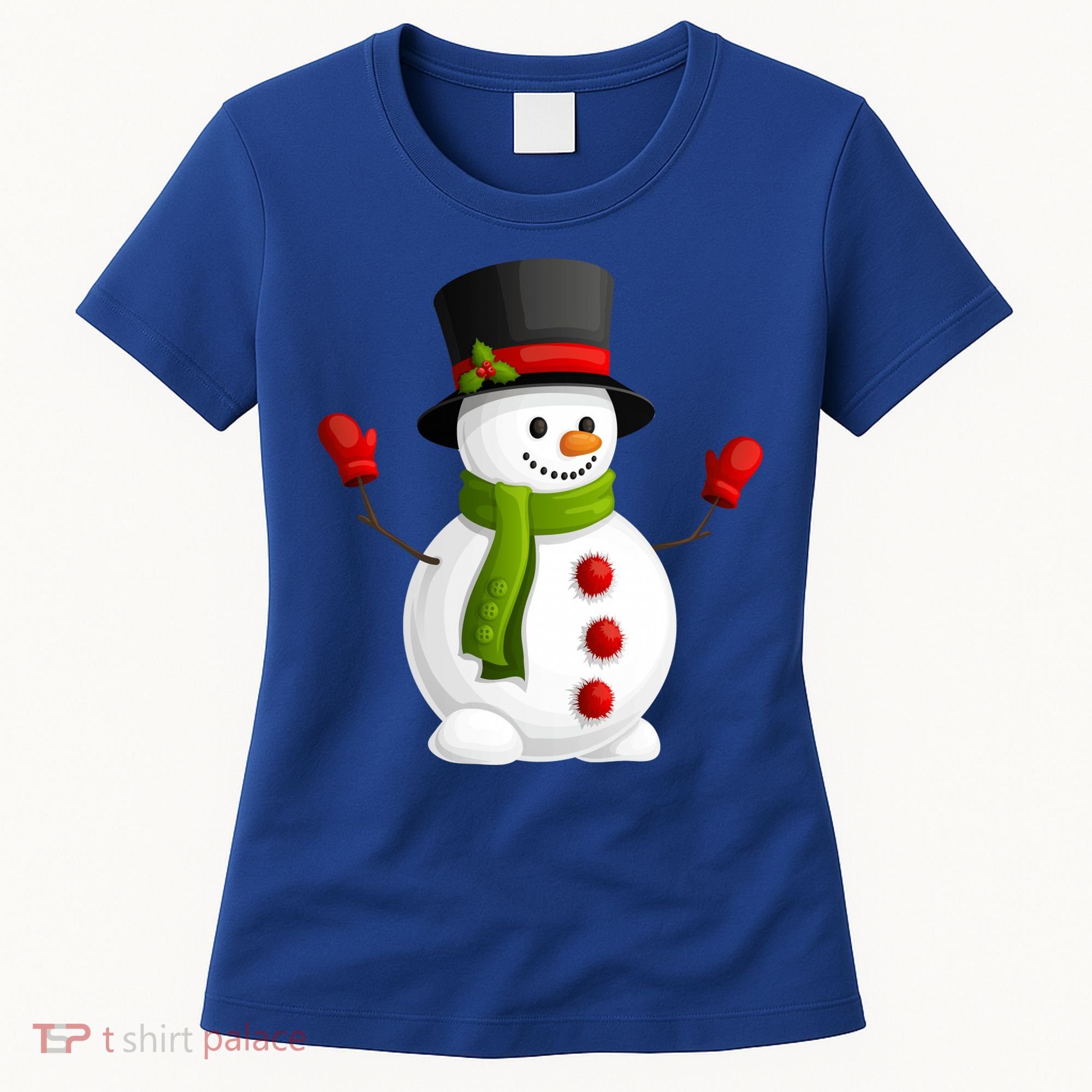 Cute Happy Winter Snowman Women's T-Shirt