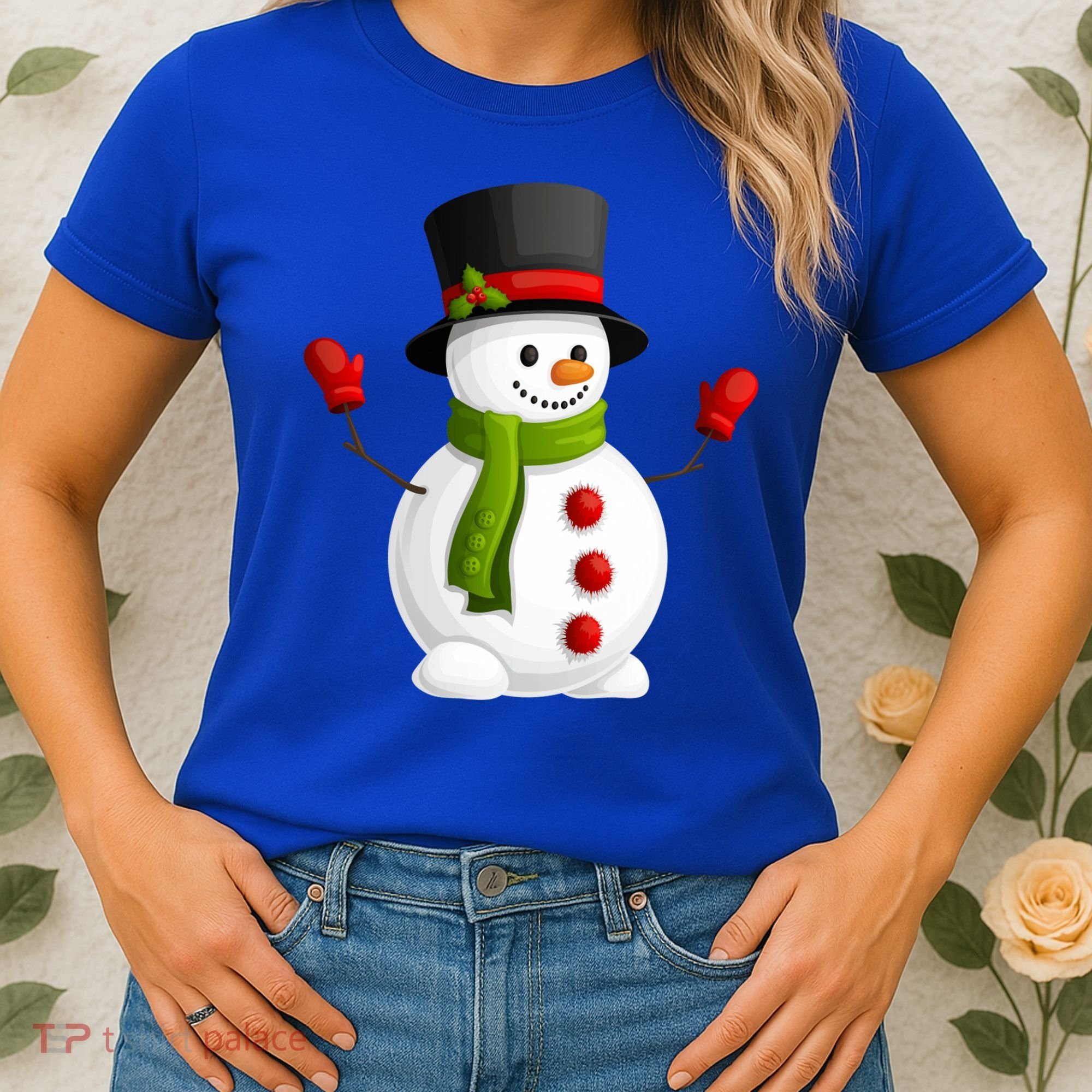 Cute Happy Winter Snowman Women's T-Shirt