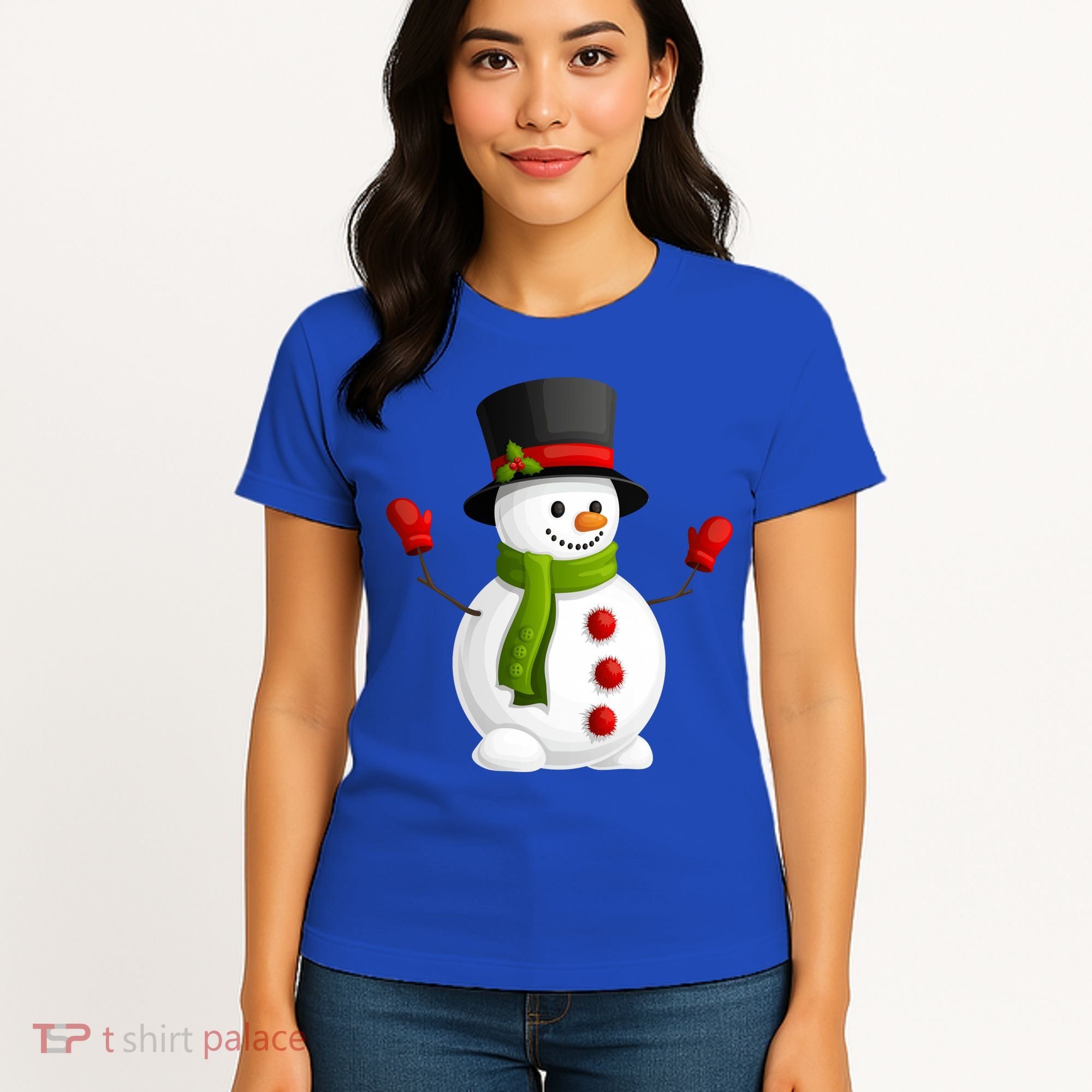 Cute Happy Winter Snowman Women's T-Shirt