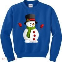Cute Happy Winter Snowman Kids Sweatshirt thumb 0
