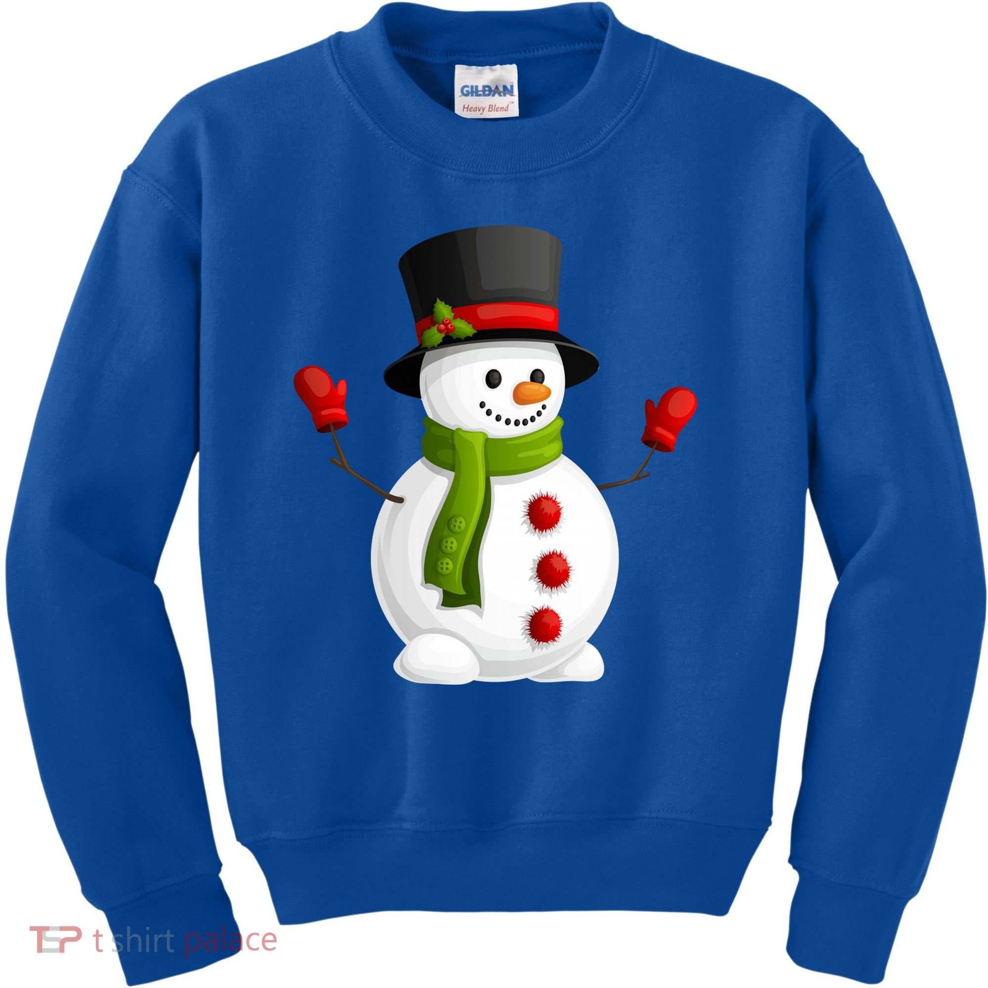 Cute Happy Winter Snowman Kids Sweatshirt