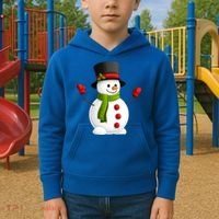 Cute Happy Winter Snowman Kids Hoodie thumb 2