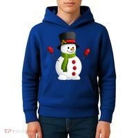 Cute Happy Winter Snowman Kids Hoodie thumb 4