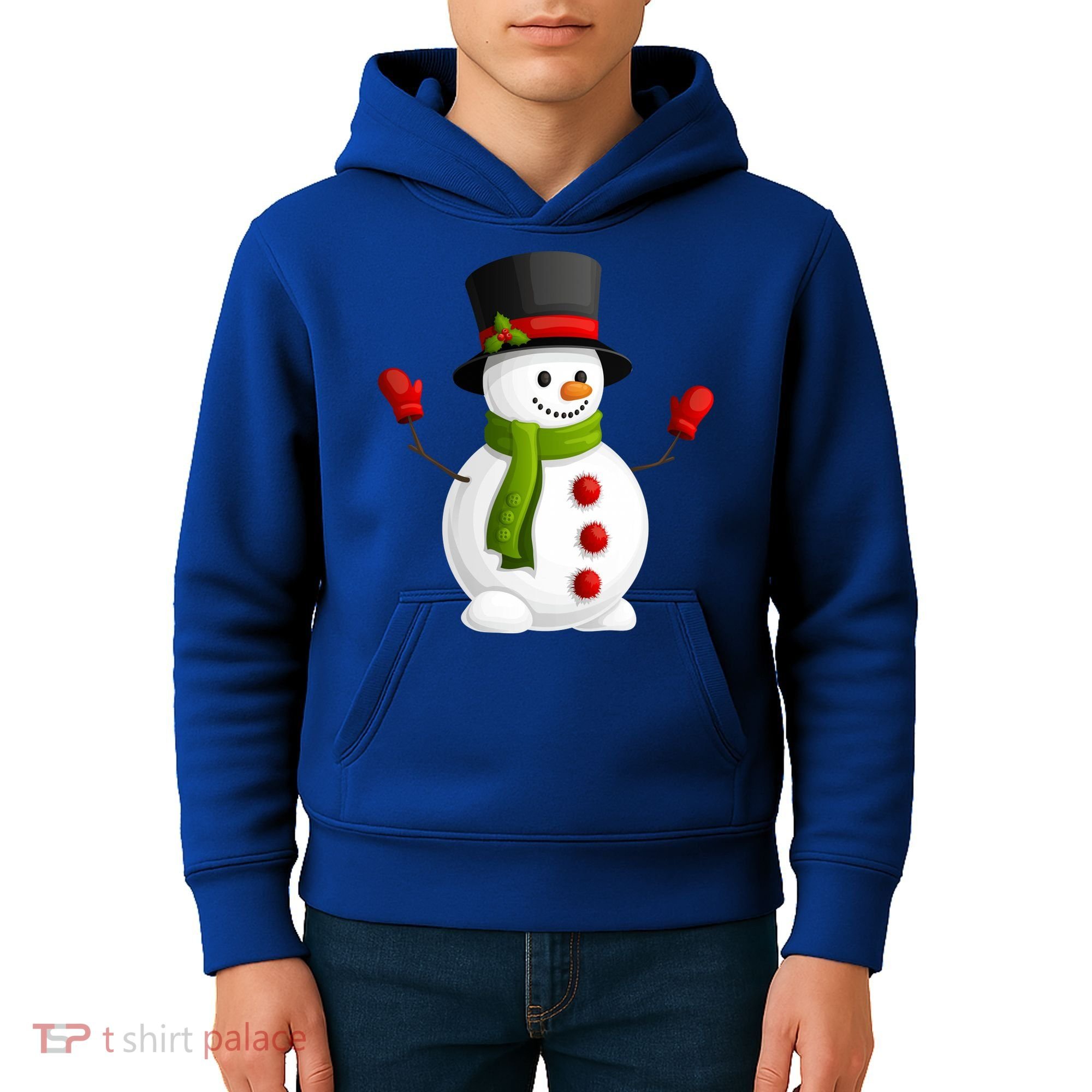 Cute Happy Winter Snowman Kids Hoodie