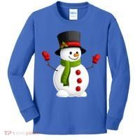 Cute Happy Winter Snowman Kids Long Sleeve Shirt thumb 0