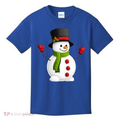 Cute Happy Winter Snowman Kids T-Shirt