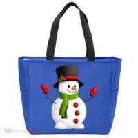 Cute Happy Winter Snowman Tote Bag thumb 0