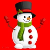 Cute Happy Winter Snowman Santa Hat thumb 1