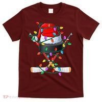 Christmas Hockey Xmas Santa Sports Hat Ball T-Shirt thumb 0