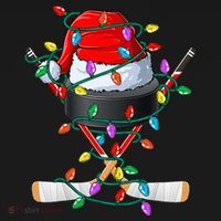 Christmas Hockey Xmas Santa Sports Hat Ball T-Shirt thumb 7