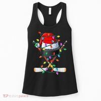 Christmas Hockey Xmas Santa Sports Hat Ball Women's Tank Top thumb 0