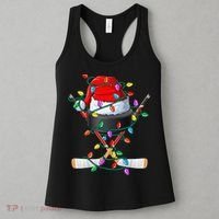 Christmas Hockey Xmas Santa Sports Hat Ball Women's Tank Top thumb 3