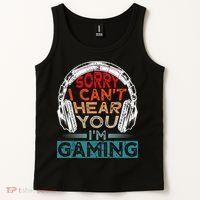 Can't Hear You I'm Gaming Gamer Assertion Gift Idea Tank Top thumb 2