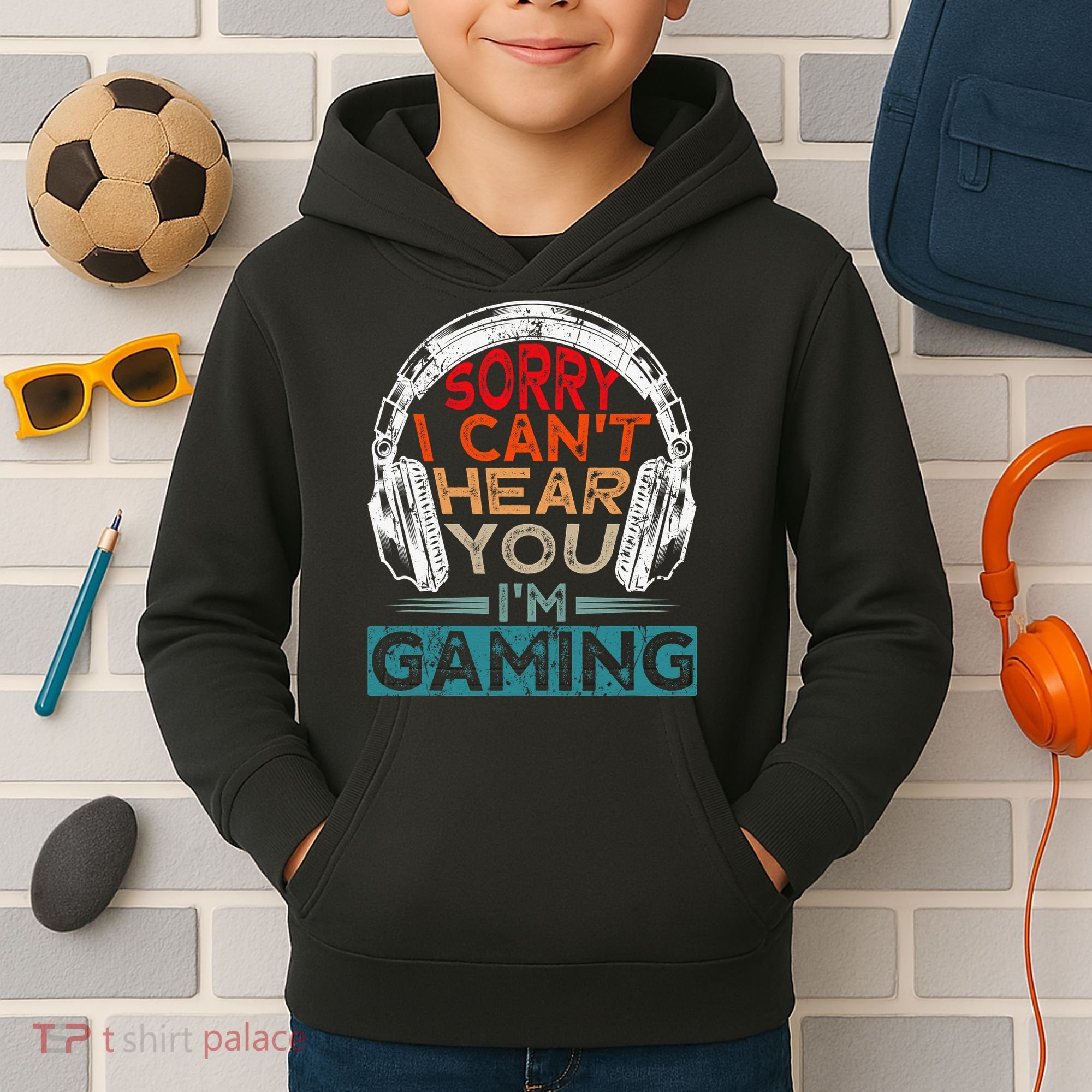 Can't Hear You I'm Gaming Gamer Assertion Gift Idea Kids Hoodie