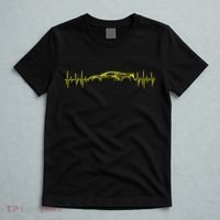 C8 Heartbeat Yellow Supercar Ekg Sports Car Heart Rate T-Shirt thumb 5