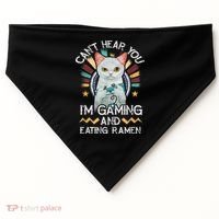 CanT Hear You IM Gaming Video Gamer Ramen Cat USA-Made Doggie Bandana thumb 0