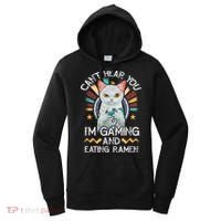 CanT Hear You IM Gaming Video Gamer Ramen Cat Women's Hoodie thumb 0