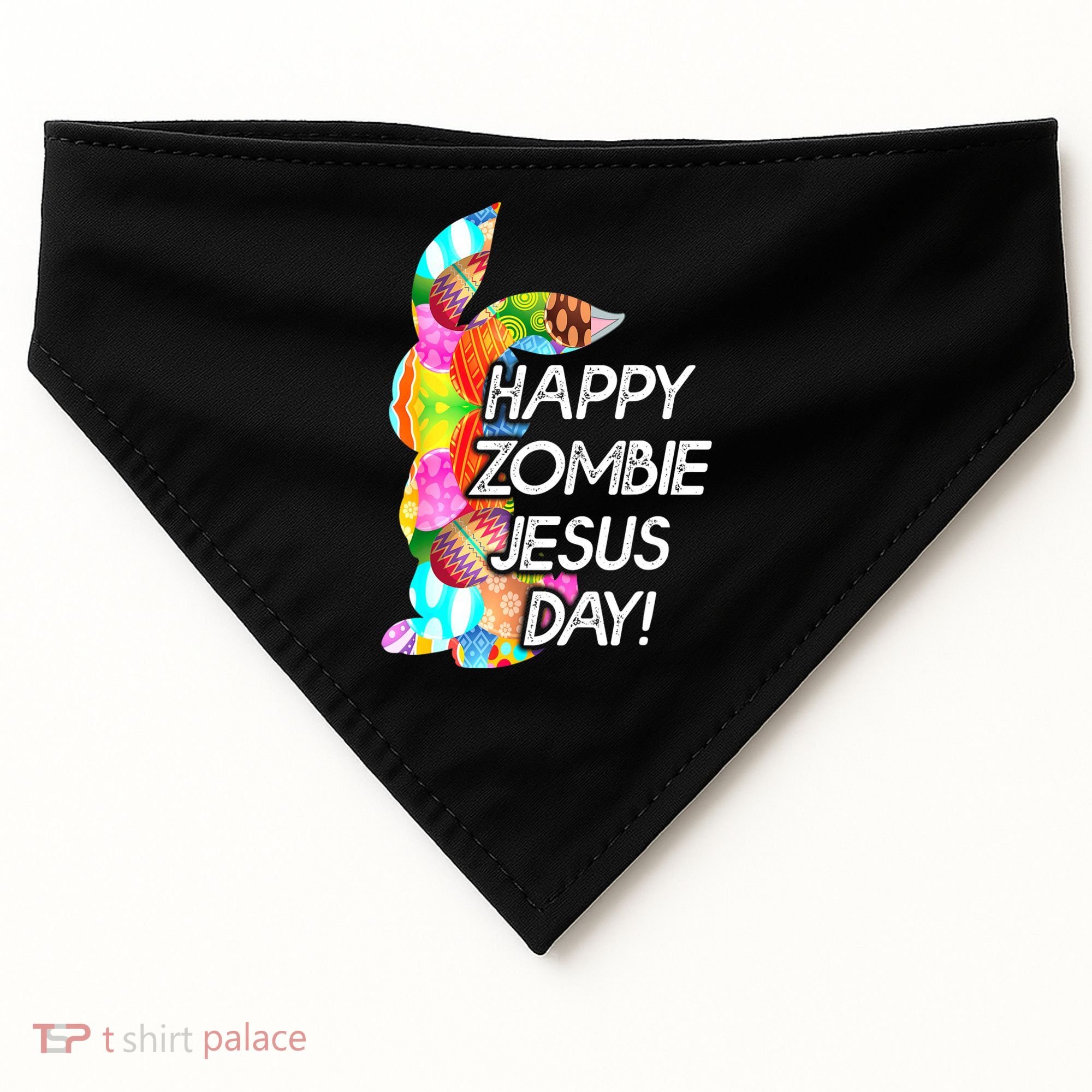 Cute Happy Zombie Jesus Day Easter Bunny For Men Women USA-Made Doggie Bandana