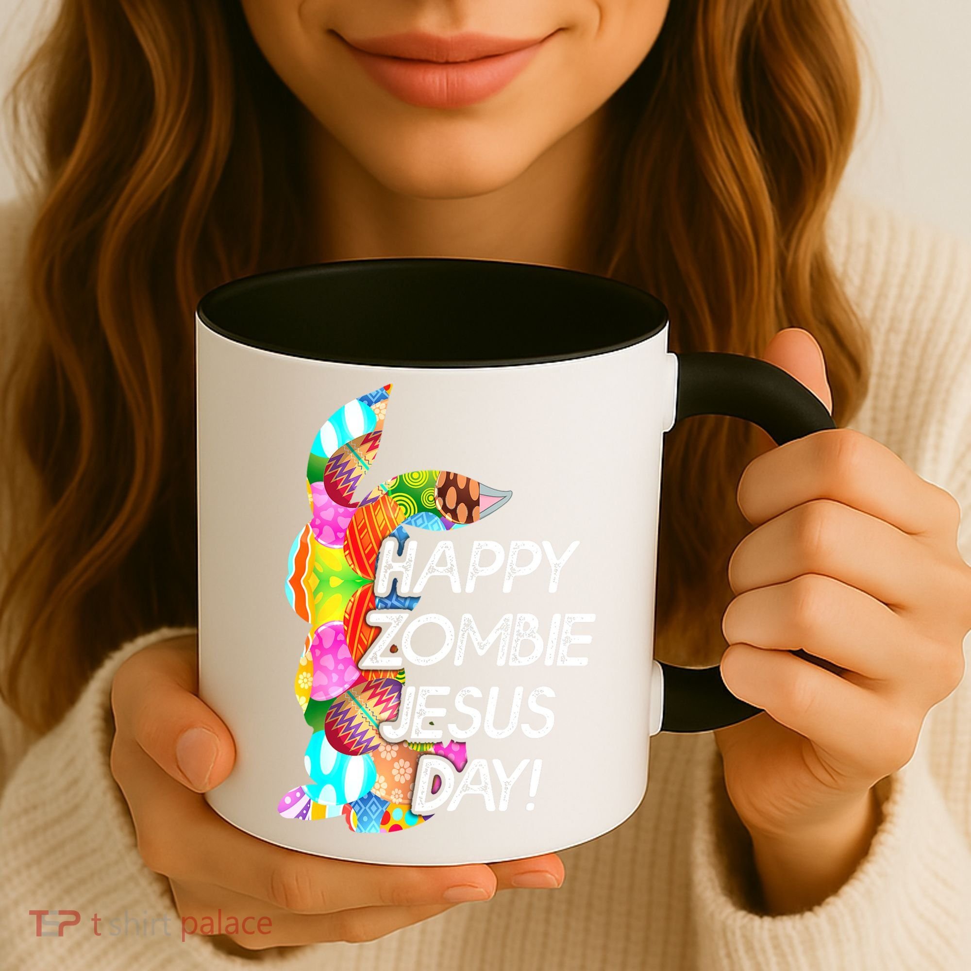 Cute Happy Zombie Jesus Day Easter Bunny For Men Women Coffee Mug