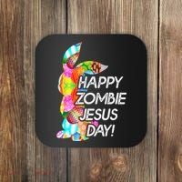 Cute Happy Zombie Jesus Day Easter Bunny For Men Women Coaster thumb 0