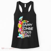 Cute Happy Zombie Jesus Day Easter Bunny For Men Women Women's Tank Top thumb 0