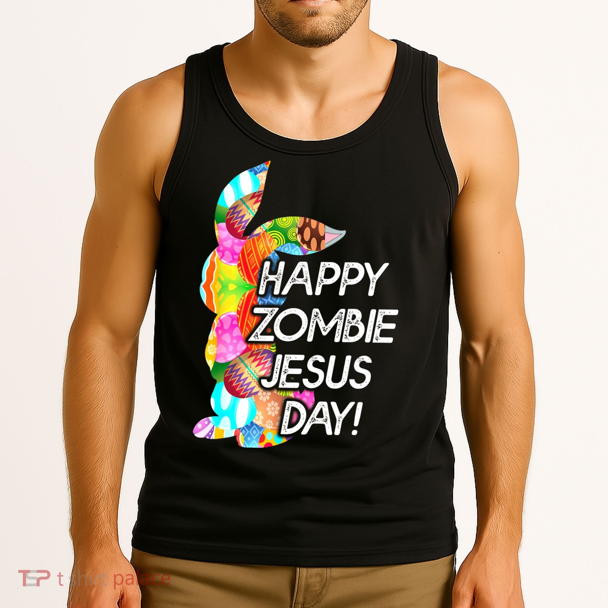 Cute Happy Zombie Jesus Day Easter Bunny For Men Women Tank Top