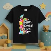 Cute Happy Zombie Jesus Day Easter Bunny For Men Women Toddler T-Shirt thumb 3